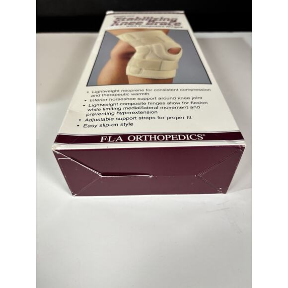 FLA ORTHOPEDICS Stabilizing SM Knee Brace w/Composite Hinges Beige New in Box - Picture 5 of 16